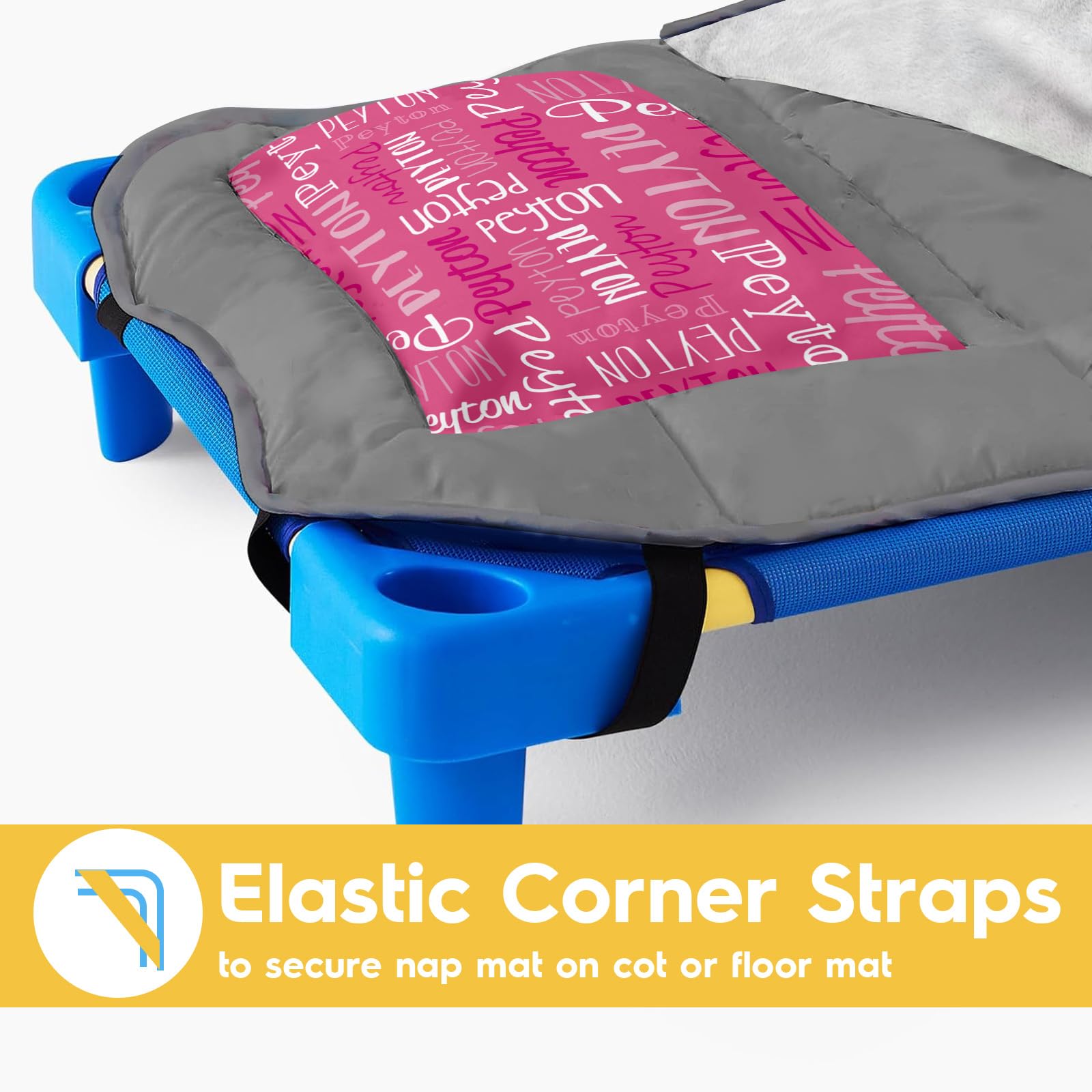 Custom Toddler Nap Mat for Preschool, Personalized Monogram Name Slumber Bags for Kids Daycare, Roll Up Sleeping Mats with Flannel Blanket & Removable Pillow for 2-15 Years Boys Girls Color01