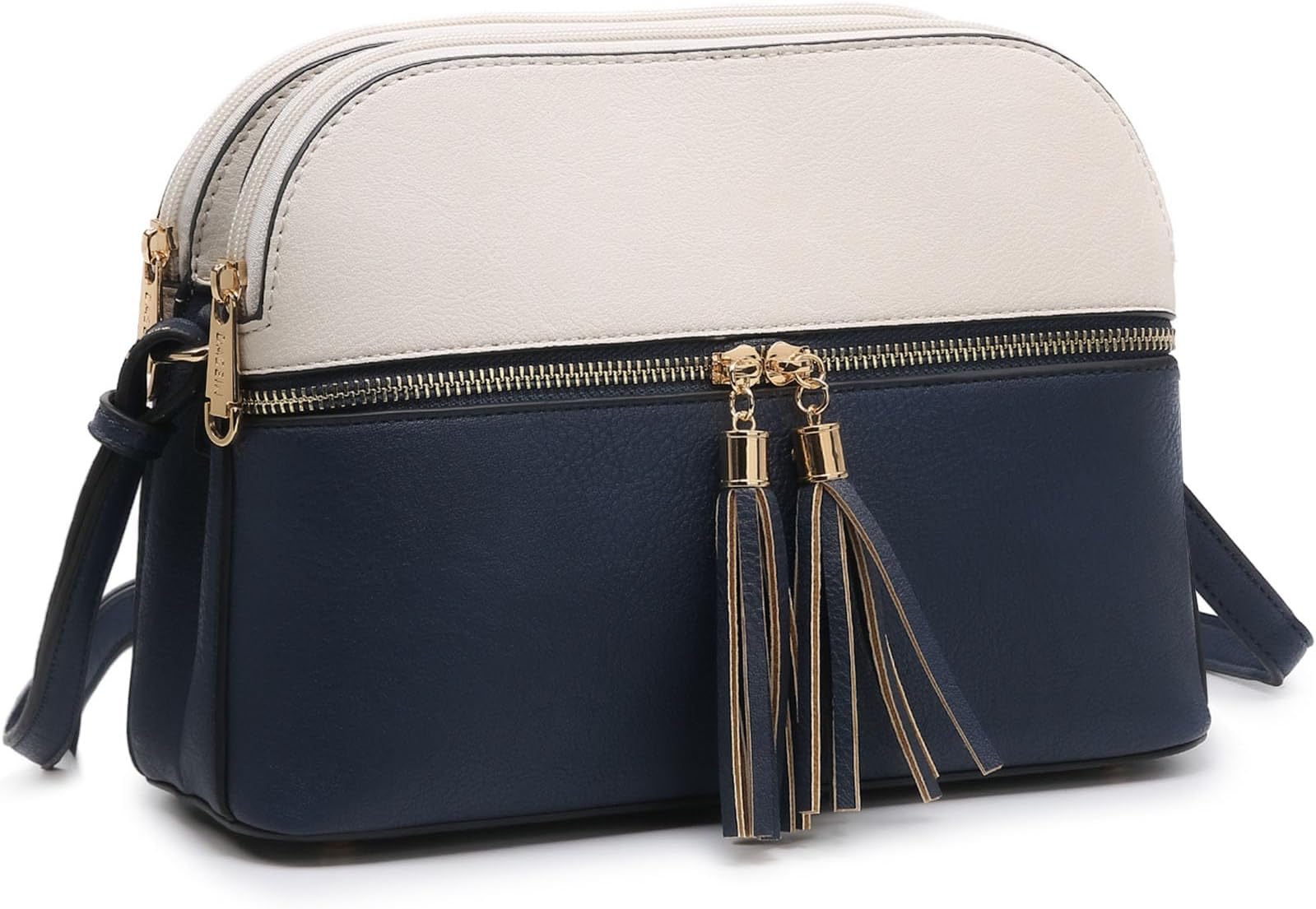 Dasein Women Tassel Zipper Pocket Crossbody Bag Shoulder Purse Fashion Travel Bag with Multi Pockets