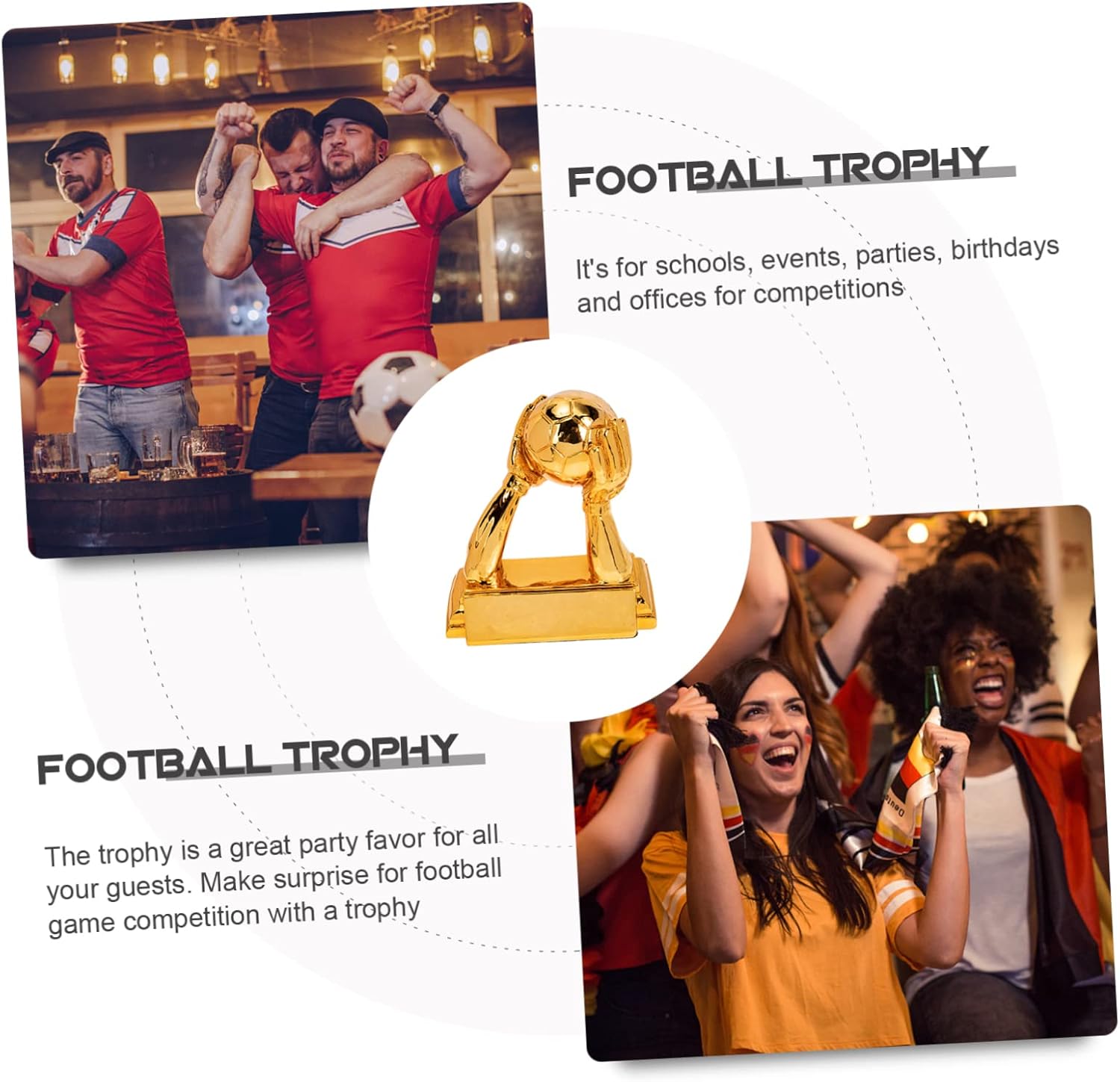 IMIKEYA Sports Cup Engraving Boys and Girls Football Trophy Resin Craft for Team Souvenir