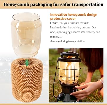 Amber Lantern Globe Compatible with Coleman Northstar Lanterns 2000/2500 2000-043C Soft, Warm Light | Heat Resistant Borosilicate Glass
