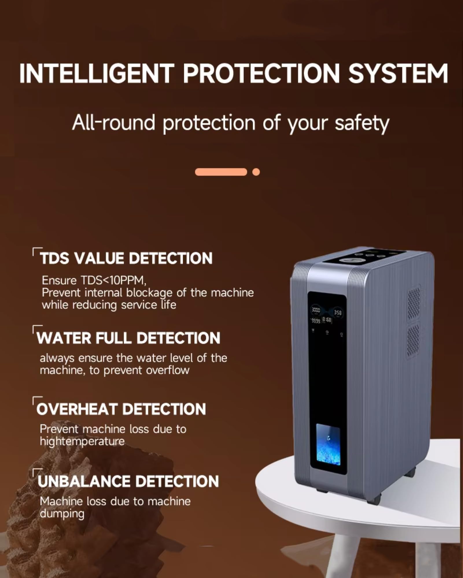 Macchina per Inalazione di Idrogeno, Inalatore H2 con Elettrolisi PEM 2400-4200 ml/min, Inalatore Alta Efficienza per Casa e Ufficio, Ideale per Relax Quotidiano 3600ml/min