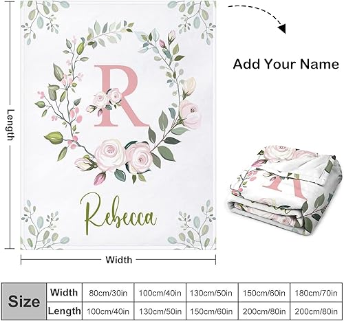 Miniatura 2 de Manta de bebé personalizada para niñas con nombre, manta de bebé personalizada con nombre, manta de envoltura floral para recién nacidos, niños