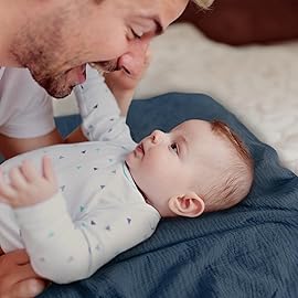 Muslin Swaddle Blankets for Newborn, 3 Pack Breathable Soft Receiving Blanket, Large 38 x 40 inches Swaddle Wrap Burping Clothes Diapers, Essentials Infant Shower Items, Toddler Gift (Fawn & Leaves)