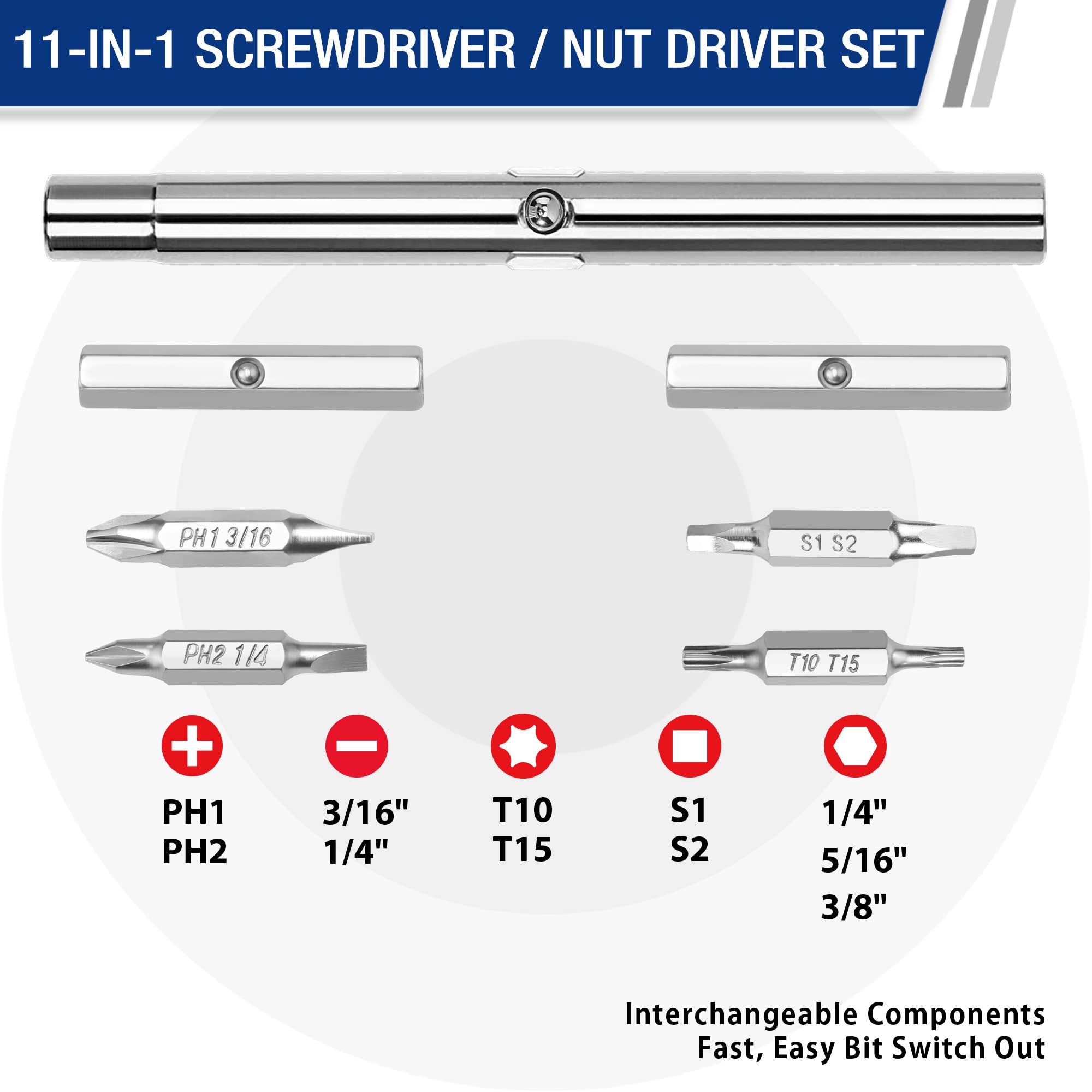 WORKPRO 11-in-1 Screwdriver & Nut Driver Set -2