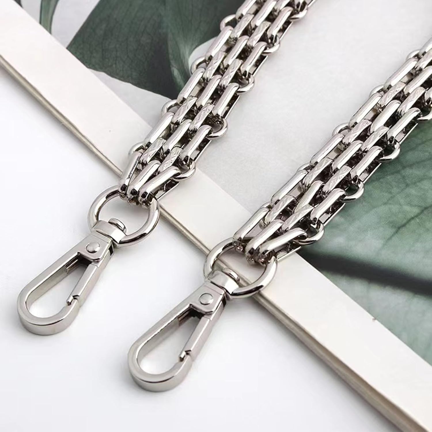 Metal Wide Chunky Purse Strap Chain Crossbody Replacement Purse Straps For Handbags Bag Chain Making Supplies Accessories (Silver) 47"/120cm - Image 6