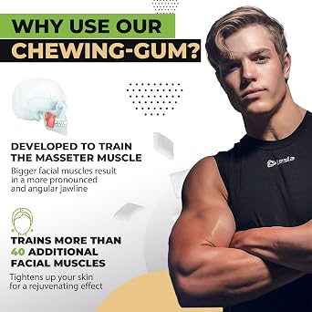 Jawliner Fitness Chewing Gum 15X Harder Jawline Gum Sugar Free Mint and Ginger Lime Jaw Gum Includes 12 Weeks Coaching - Jawline Exerciser for Mewing & Shaping the Jaw (4 Months Pack of 2 Flavor)