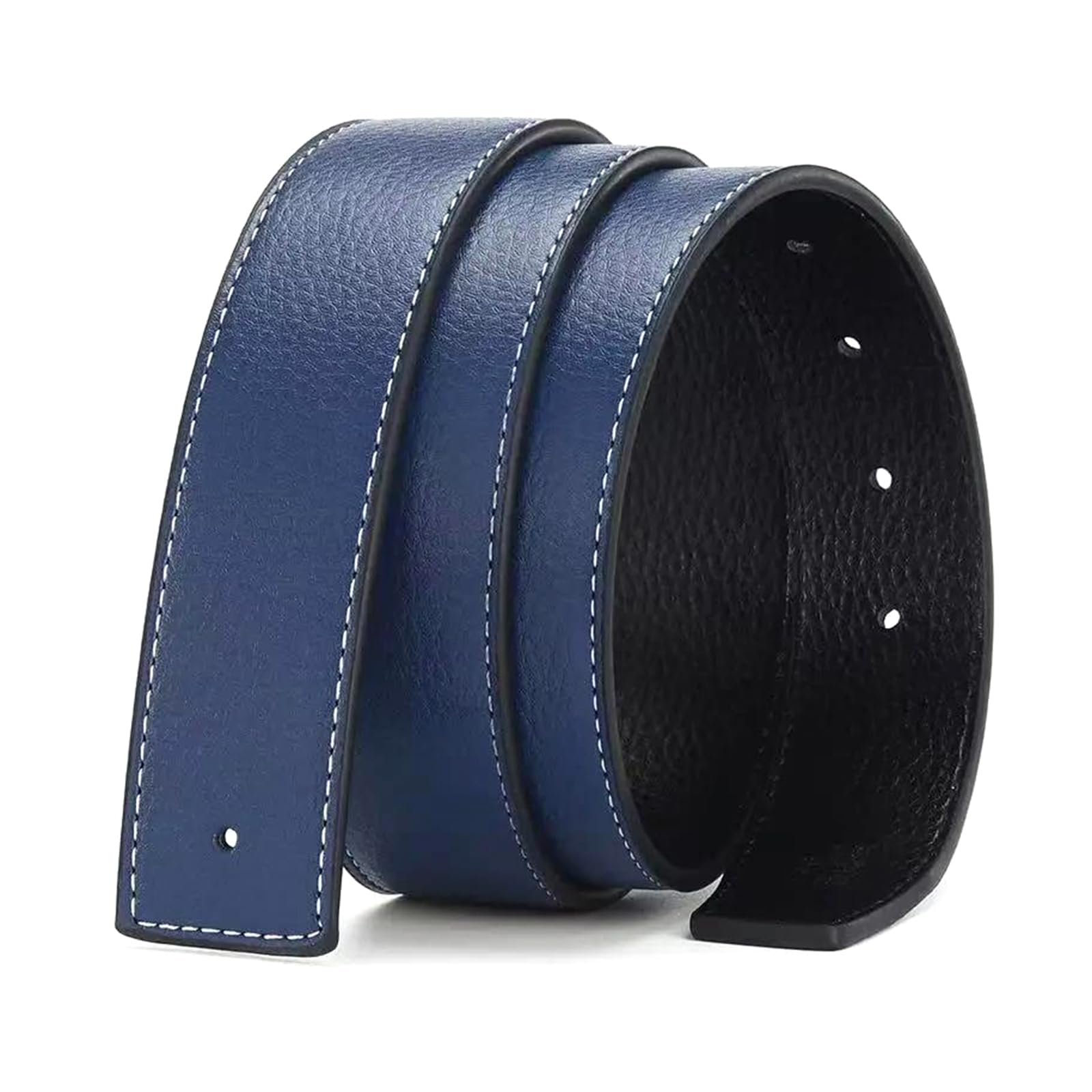 Tokicoo Men's 3.8Cm - Blue Genuine Leather Belt Strap Without Buckle, 3.8Cm Width, With Pin Buckle Systems For Waistband Replacet Accessories,,110