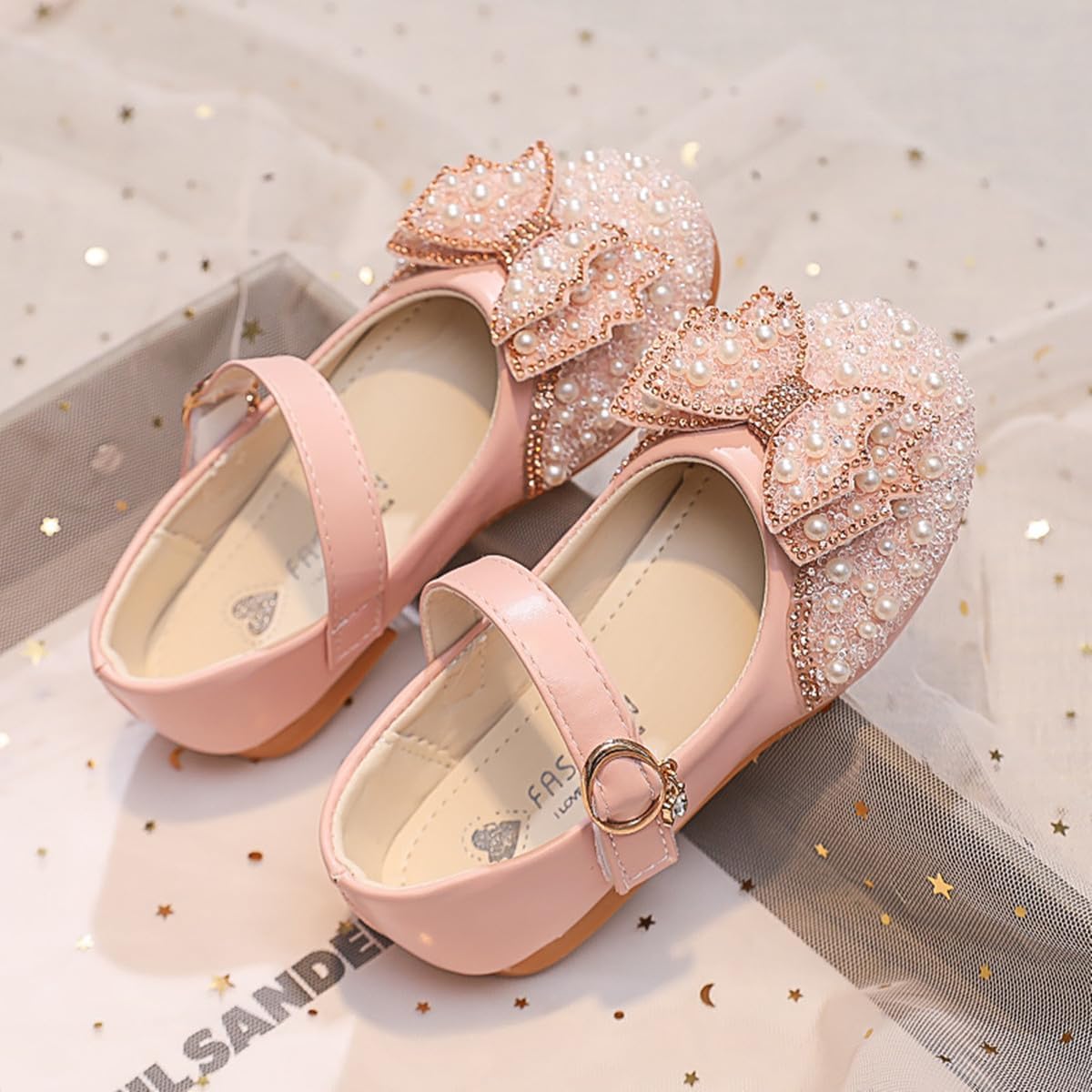 BININBOX Toddler Little Girls Mary Jane Princess Ballet Flats Shoes Wedding Party School Dress Shoes
