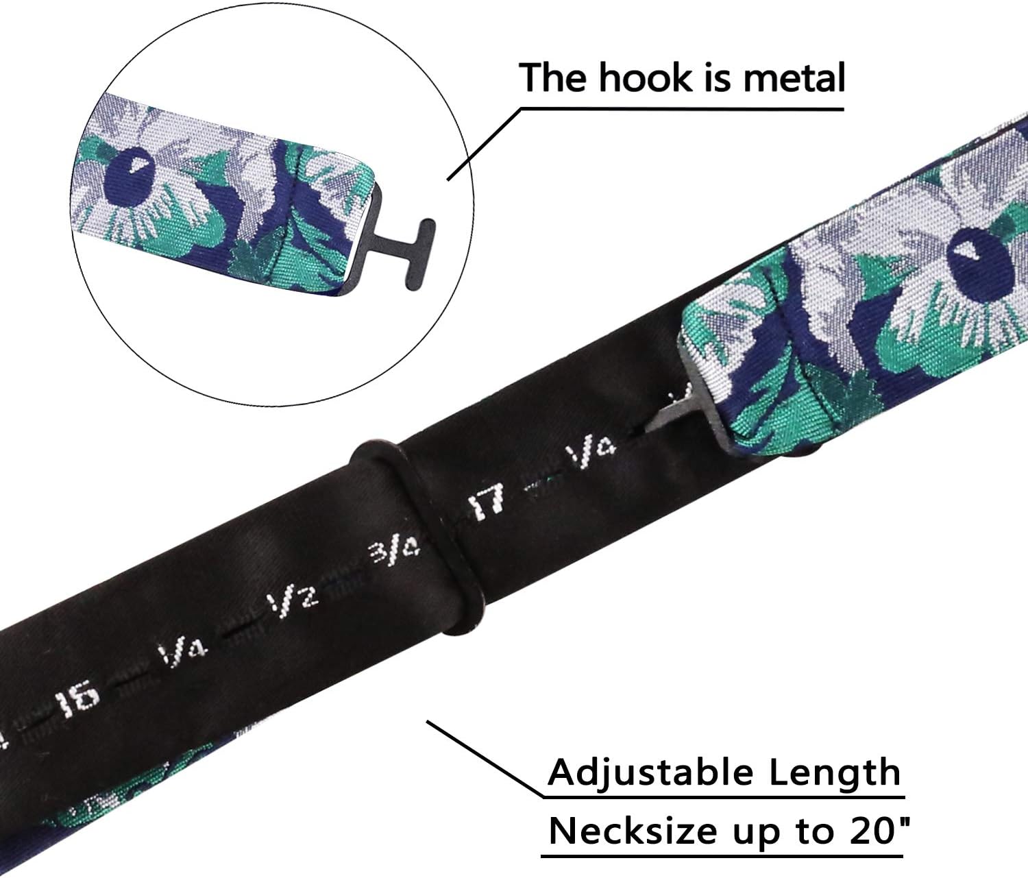 Alizeal Mens 2pcs Classic Floral Pattern Self-tied Bow Tie and Handkerchief Set - Image 6