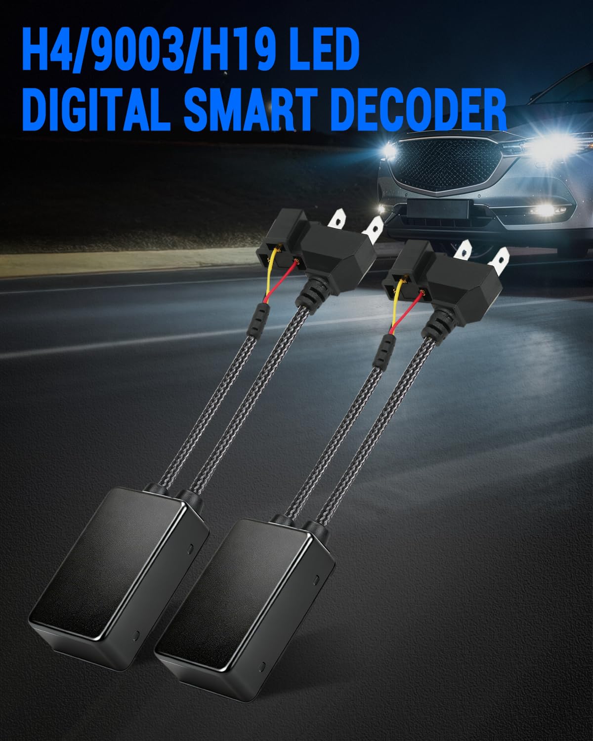 SUPAREE Resistenze Per H4 Decoder Canbus LED H4 Decodificatore Canbus LED Senza Errori Anti Sfarfallio 12V per Fari Auto IP67 Plug and Play 2 Pezzi
