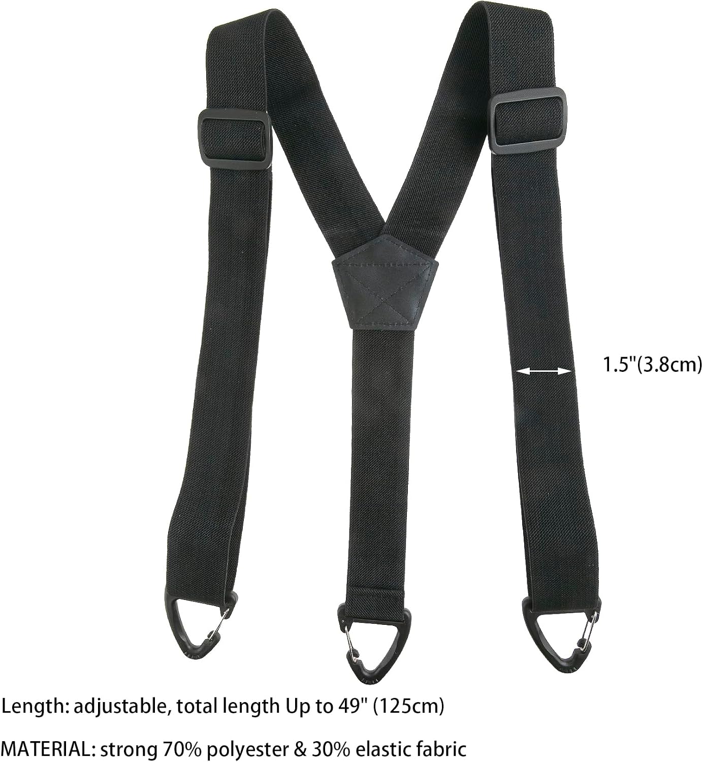 Hidden Suspender 1.5 Inches Under Clothing Heavy Duty Work Suspenders with Carabiner Clips for Men Women