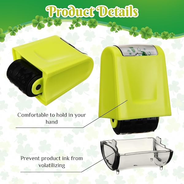 Tenceur 2 Pack Leprechaun Footprints Stamp St Patricks Day Self-Inking Tiny Mini Small Shamrocks Irish Roller Stamp St. Patrick's Day Decorations Leprechaun Trap Kit for DIY Craft Party Favors Decor - 4