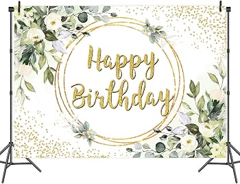 Fotohintergrund „Grüne Eukalyptus-Blätter“ – 2,1 X 1,5 M, Gold-Grün, Für Babyparty & Geburtstag