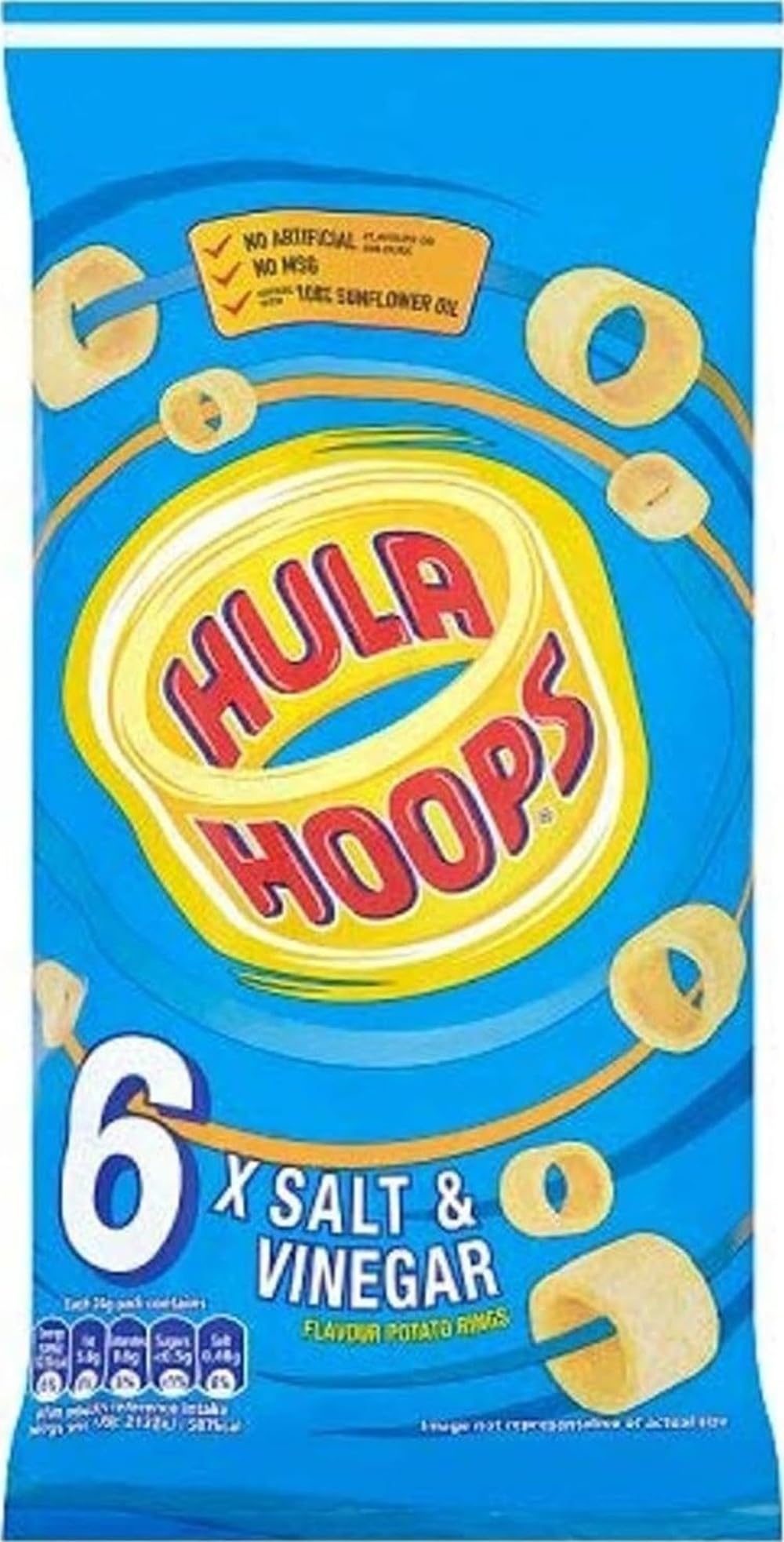 Hula Hoops - SALT & VINEGAR Multipack 6 x 24g Bags - Deliciously Crunchy Potato