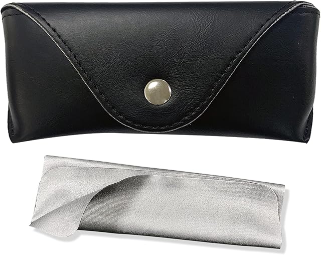 Portable Leather Soft & Semi Hard Sunglasses Case Eyeglass Case Storage Eye Glasses Brown/Black Pouch Carry Case for Women Men