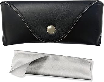 LogHog Portable Leather Soft & Semi Hard Sunglasses Case Eyeglass Case Storage Eye Glasses Brown/Black Pouch Carry Case for Women Men