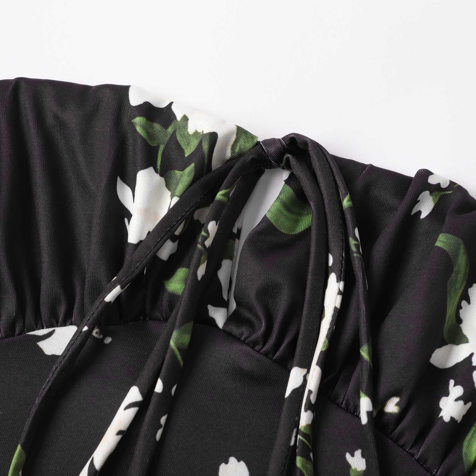 2026 Jupe Longue Moulante à Fleurs pour Femme Fines Bretelles sans Manches Style bohème Parfait pour Tenue de soirée décontractée