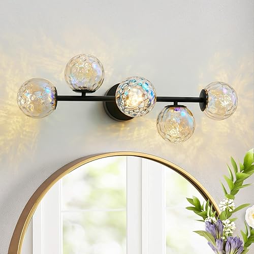 Miniatura 13 de Lámpara de baño, luz dorada cepillada sobre espejo con pantallas de vidrio blanco leche, apliques de pared LED regulables para pasillo, entrada,