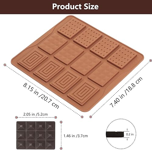 Miniatura 9 de ZTHapwa Moldes de barra de chocolate de silicona con 6 formas, molde cuadrado de silicona profunda para barras energéticas de chocolate, caramelos,