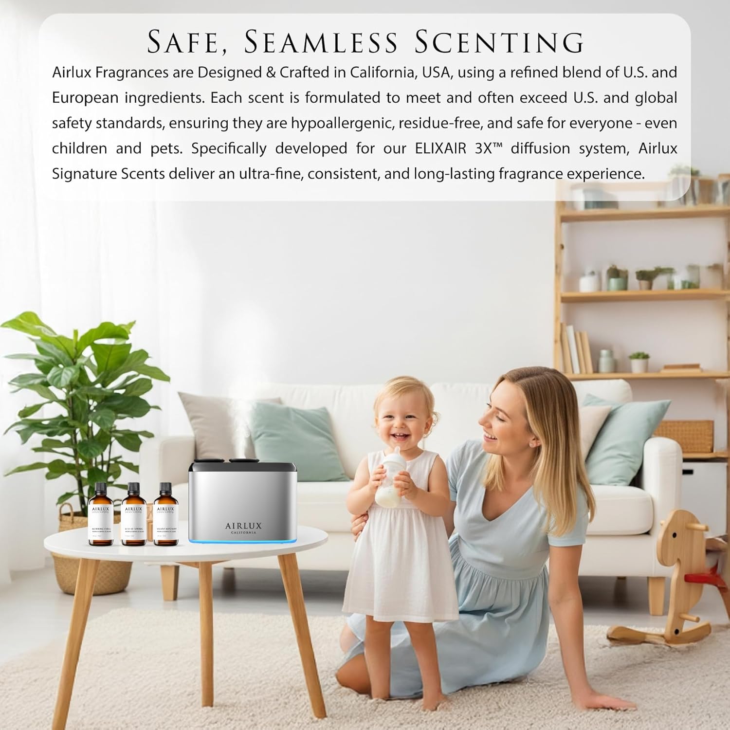 Mars 100 Smart Scent Diffuser, Elixair 3X Cold Air Essential Oil Diffuser up to 800 sq ft Coverage Home, Office, Bathroom, Living Room Decor, Dual 50ml Tanks, Battery Powered (Silver)