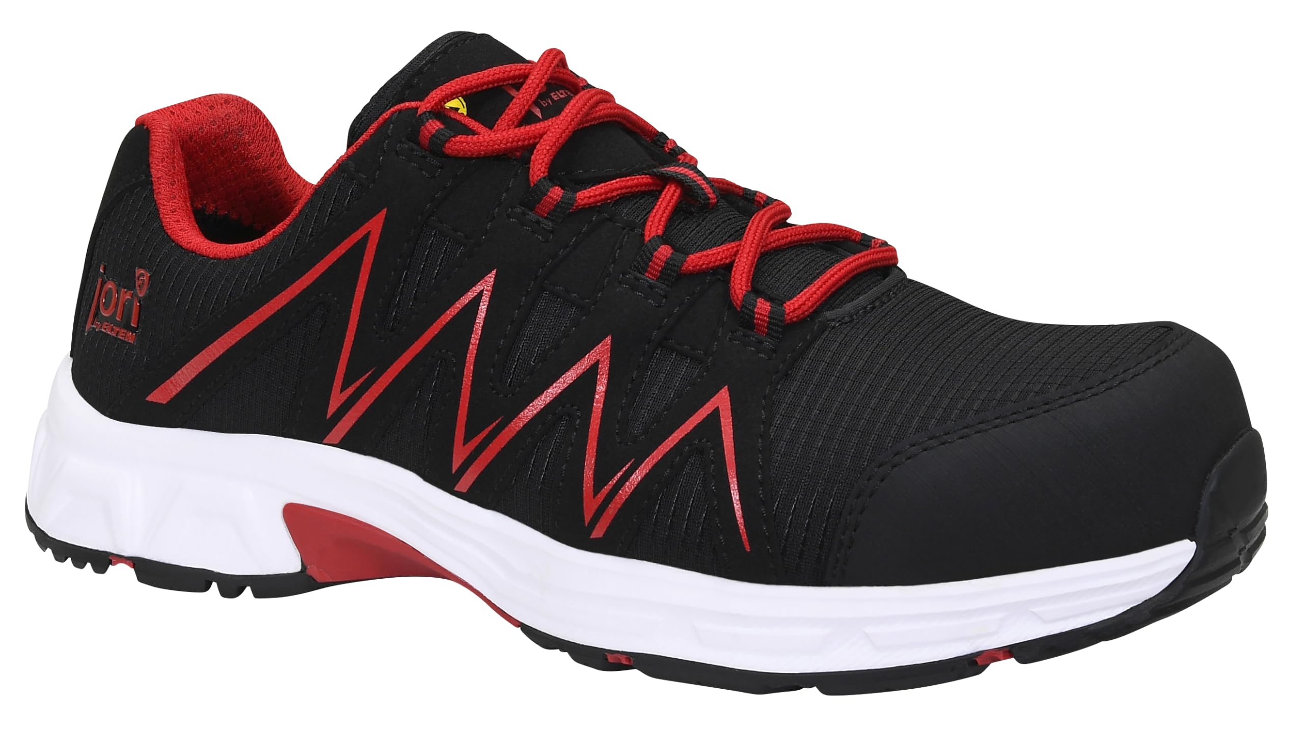 ELTEN jo_Speedy Black-red Low ESD S3S | Sicherheitsschuhe für Damen & Herren, Kunststoffkappe, leicht, atmungsaktiv