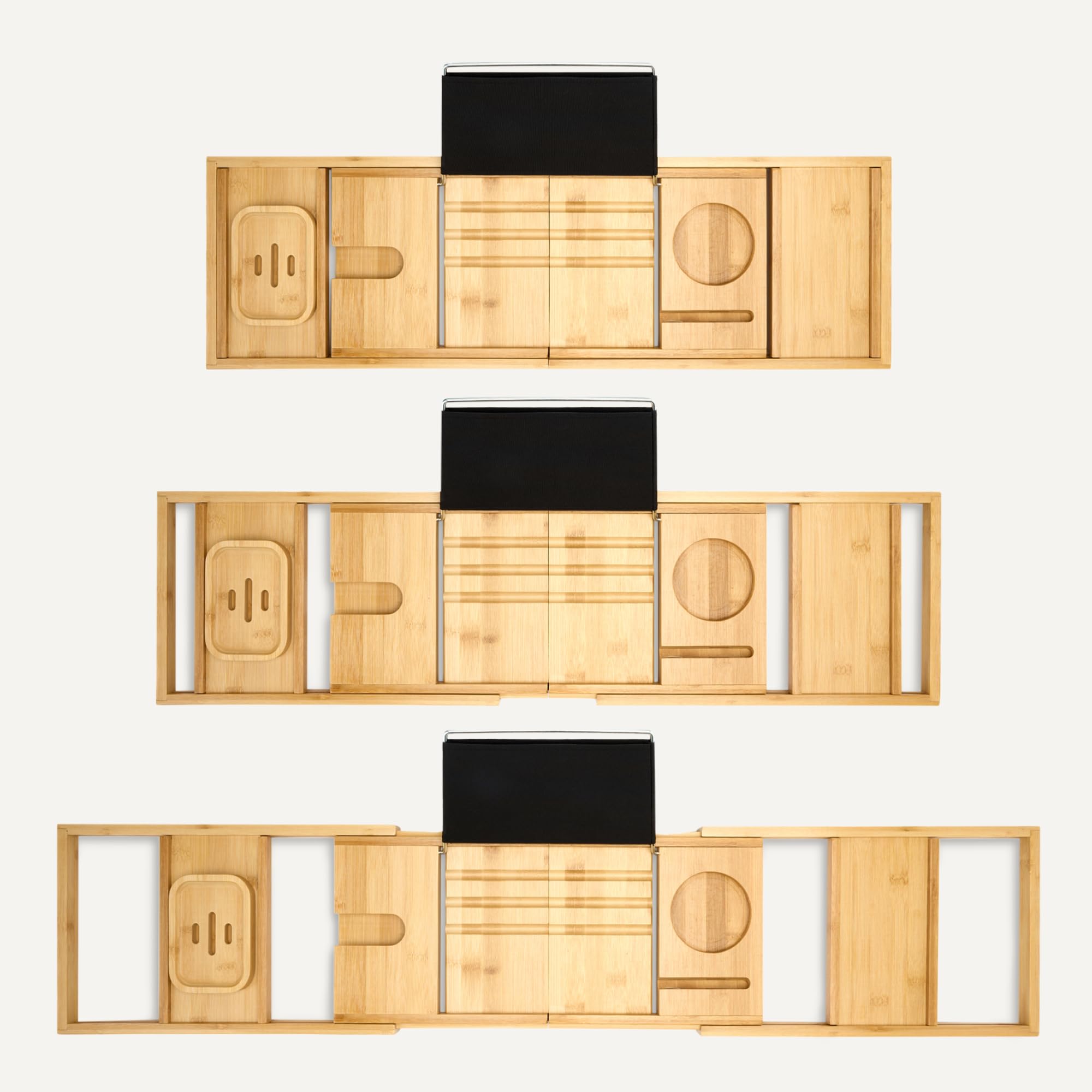 Amazon Basics Rectangular Bandeja de bañera Extensible de bambú