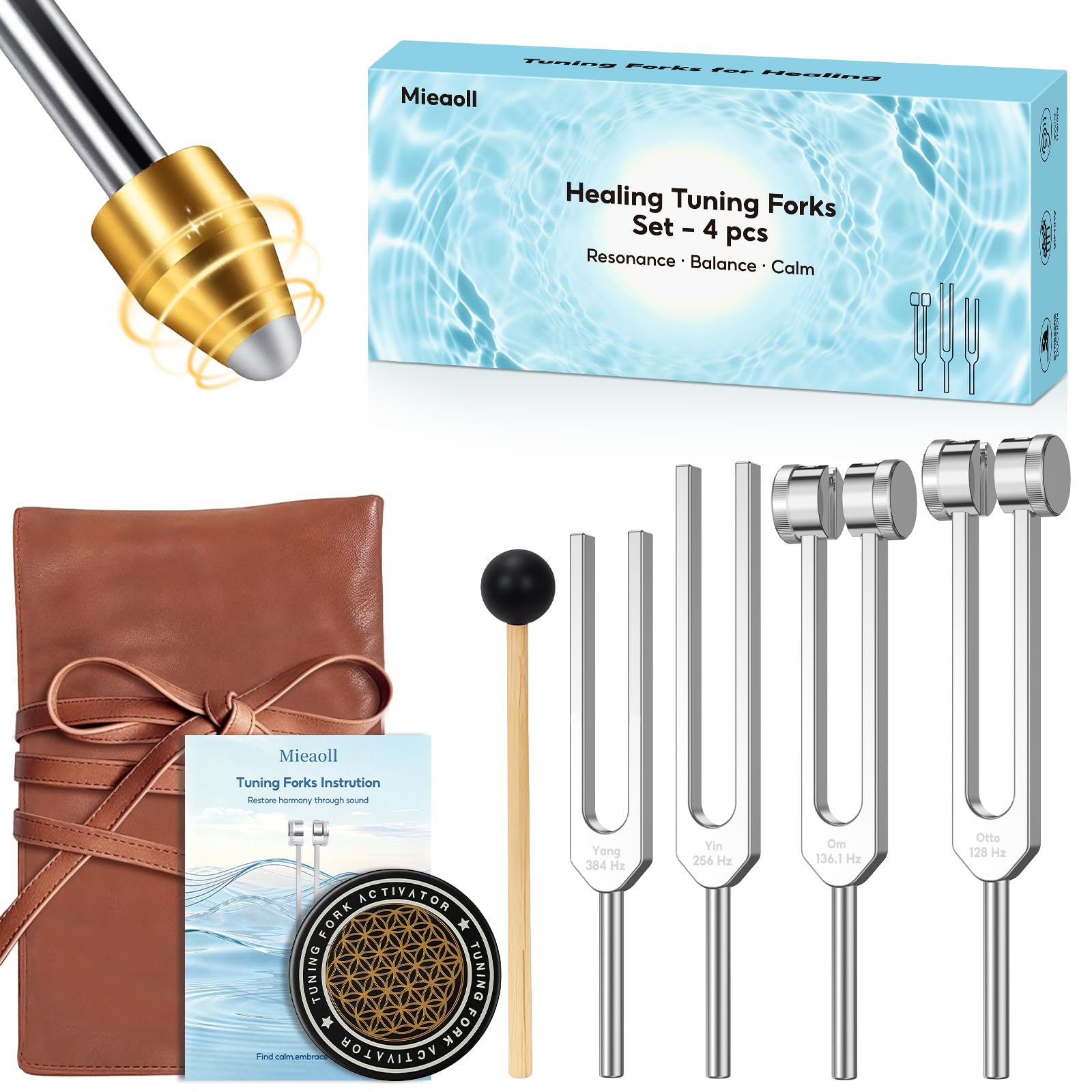 Diapasones Terapeuticos-128 Hz, 256 Hz, 512 Hz diapasones terapia para terapia de sonido, ajuste de chakras, meditación y yoga, regalo perfecto para la curación de mamá o novia para el día de la madre