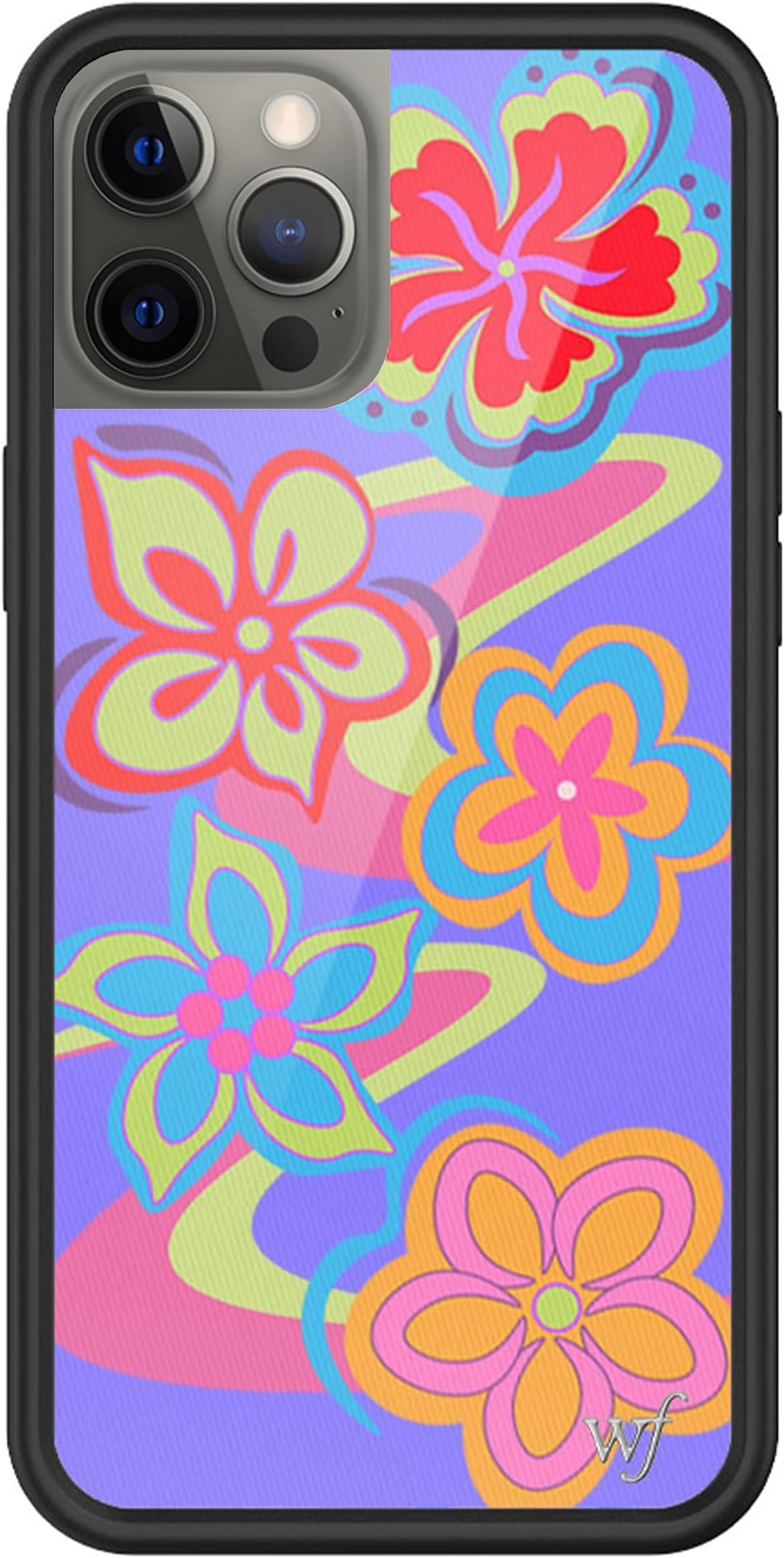 Wildflower Cases - Compatible with iPhone 12 Pro Max | Protective Black Bumper, 6.5ft Drop Test Certified, Women Owned Small Business | Trendy Red Purple Floral Summer Beach | Surf's Up