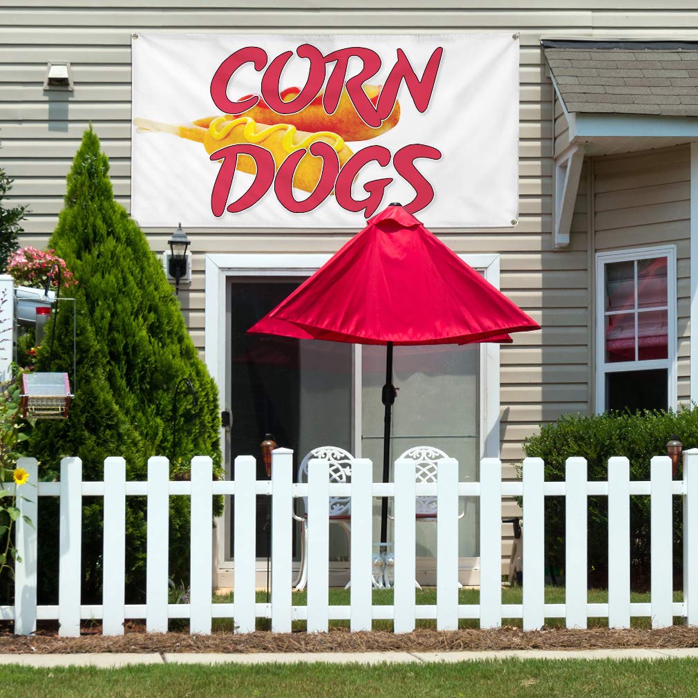 Corn Dogs Flag 3x5ft Corn Dogs Banner Sign Concessions Food Service Flag