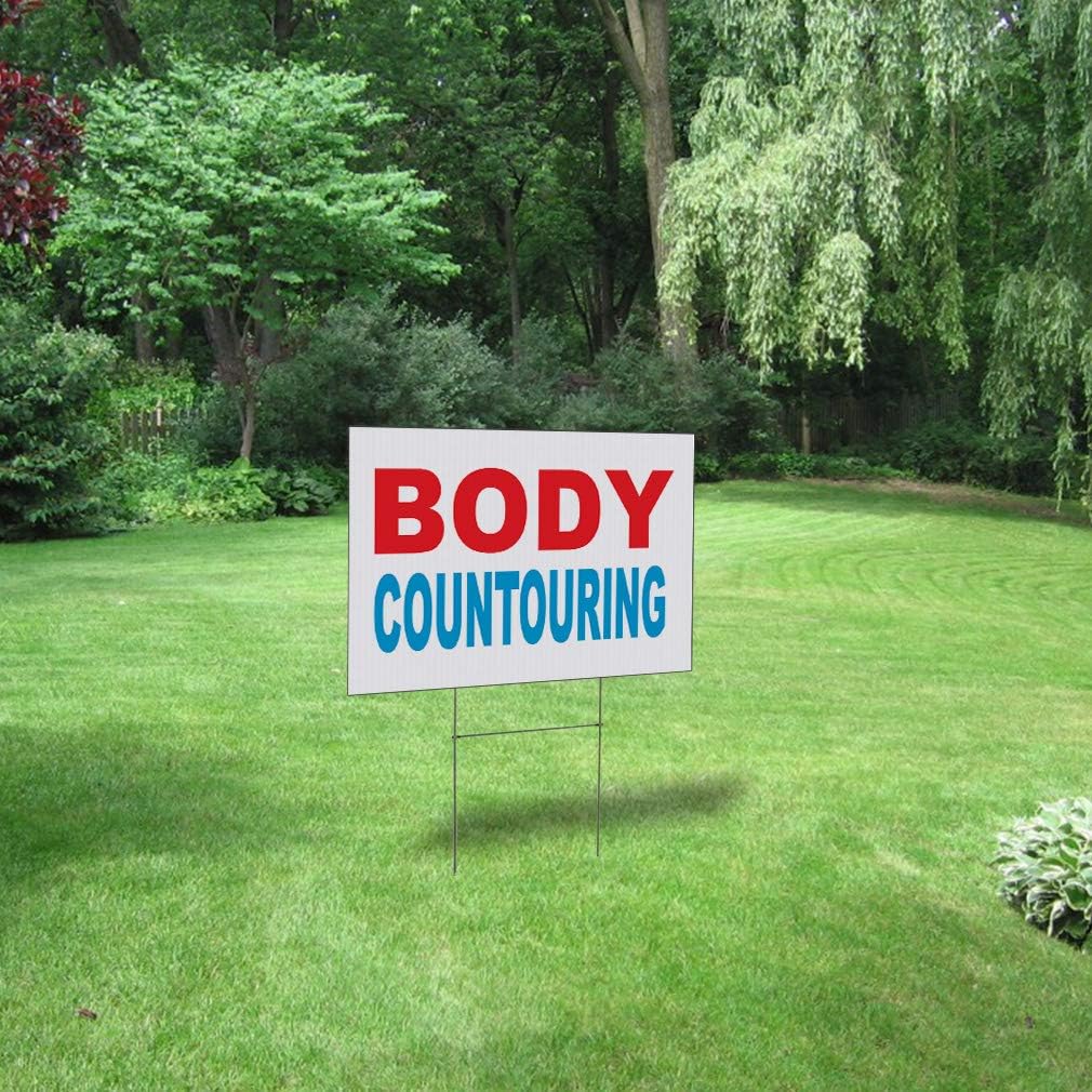 Fastasticdeals Weatherproof Yard Sign Body Contouring Red Blue Lawn Garden Salon & Spa 18x12 Inches 2 Sides Print
