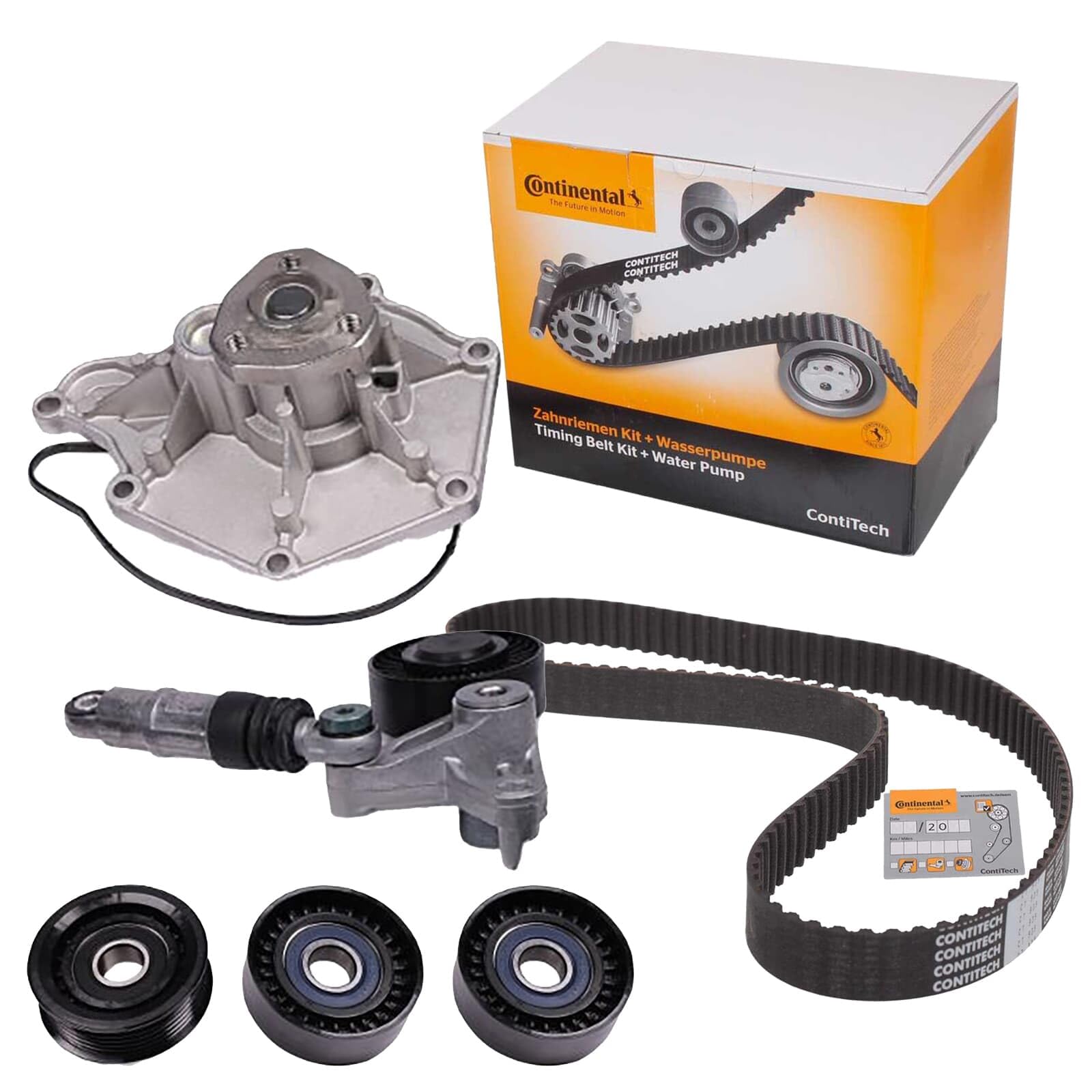 CONTITECH 6PK2490WP1 Pompa acqua + Kit cinghia Poly V con guarnizione meccanico meccanico
