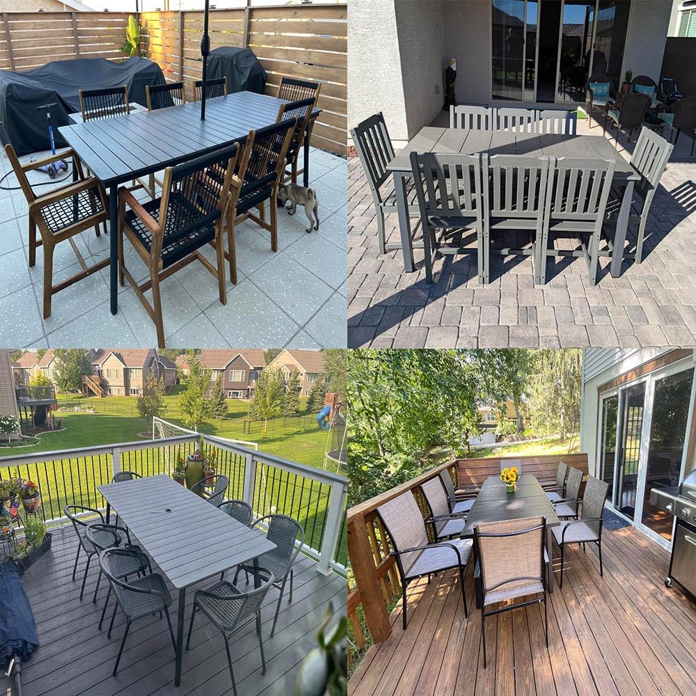 9 Piece Bar Height Outdoor Patio Dining Set Cover for 140 Inch Tall Rectangle Outdoor Patio Bar Set with Table and Swivel Bistro Stools Chairs Heavy Duty Waterproof Cover