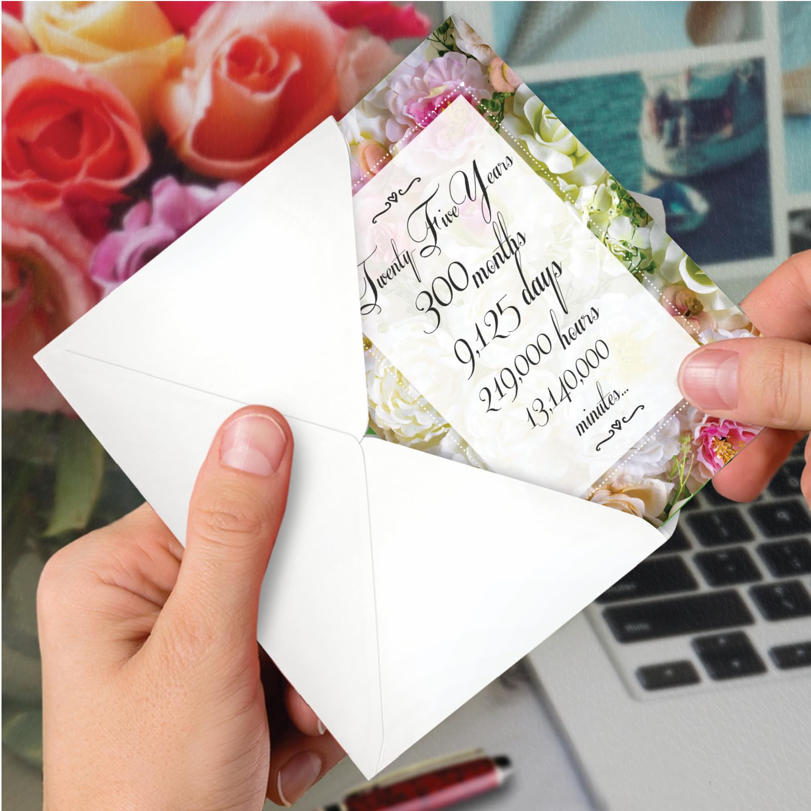 NobleWorks Hochzeitskarte Zum 25. Jubiläum – 25 Jahre Der Liebe, Mit Umschlag