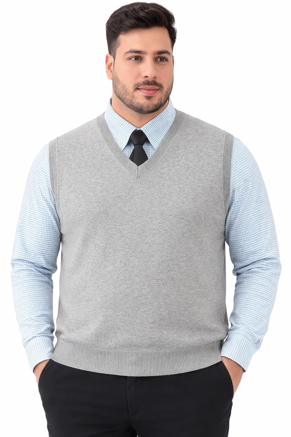 urban rock Mens Woolen v-Neck Plus Size Sleeveless Sweaters for Winter wear-picture-22
