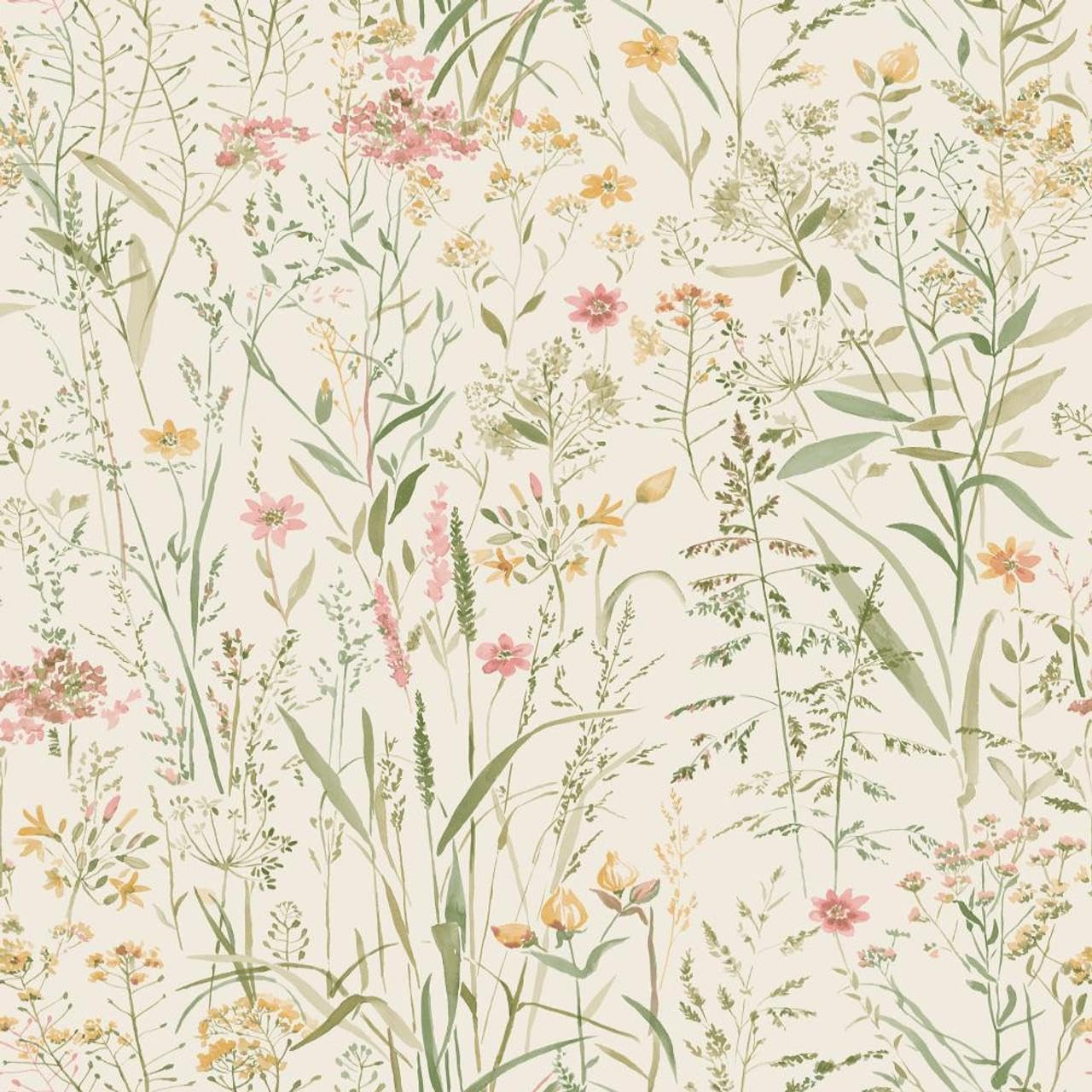 Yöl Neutral Free Flower Wallpaper - Floral Botanical Naturistic Stylish Trendy - Textured Paste The Wall Vinyl