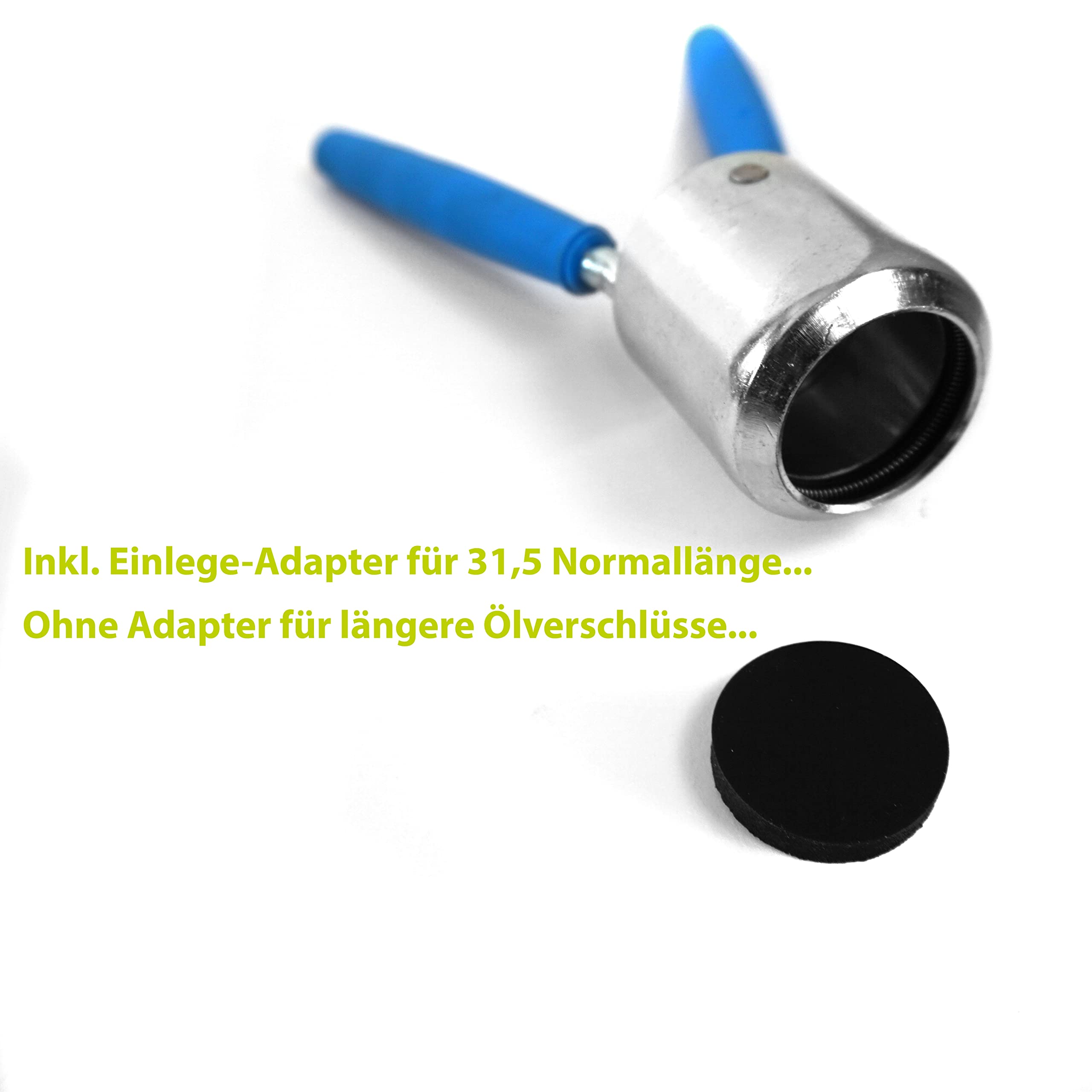 Flaschen mit Drehverschluss versiegeln: Kapselversiegler/Siegelpresse manuell für Alu Handschraub-Verschlüsse mit Originalitäts-Ring (passt nur auf PP 31,5mm)