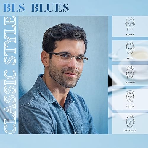 Miniatura 5 de Reading Glasses for Men Blue Light Blocking, Metal Readers Anti Eye StrainMigraine Computer Eyeglasses 5 PacksSoft Cases