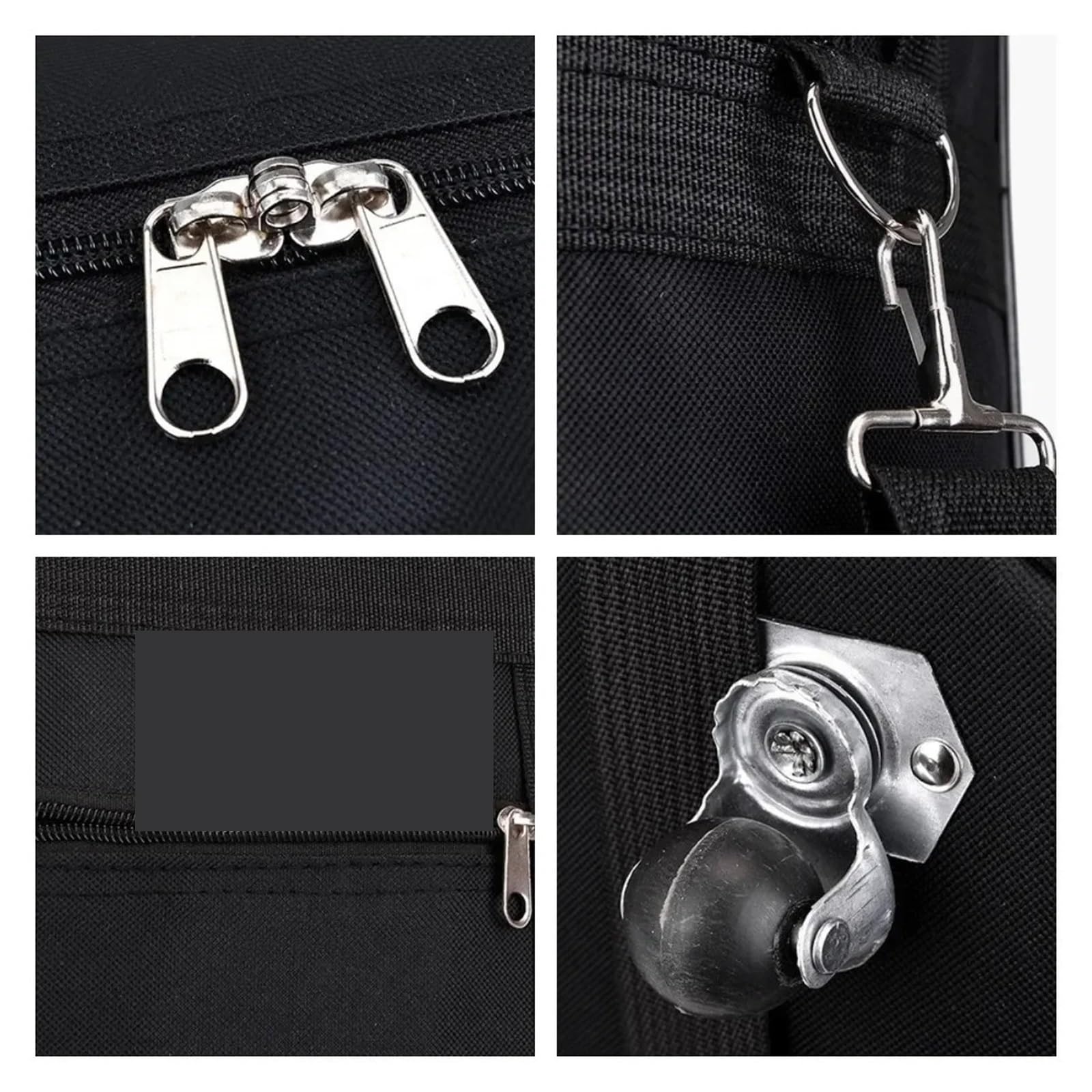 Borsa da stiva for compagnia aerea di grande capacità Cubi imballaggio rotolanti Ruota universale in movimento viaggio pieghevole for deposito bagagli Oxford Per Sport Fitness(Black 95X48X28)