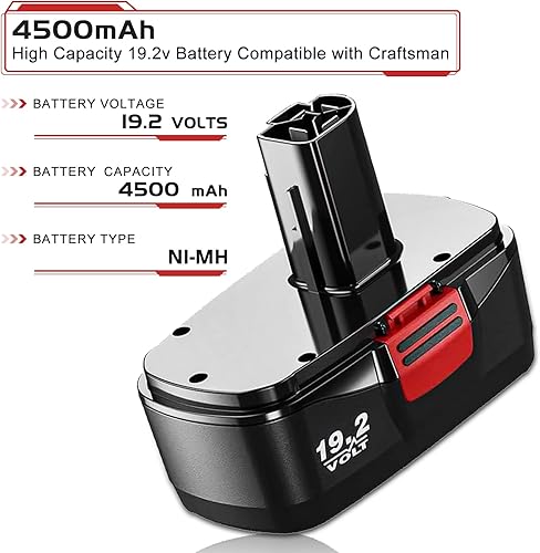 Miniatura 2 de Paquete de 2 repuestos C3 actualizados a 4500mAh para Craftsman 19.2V batería Ni-MH compatible con batería Craftsman 19.2V 315.115410 315.11485