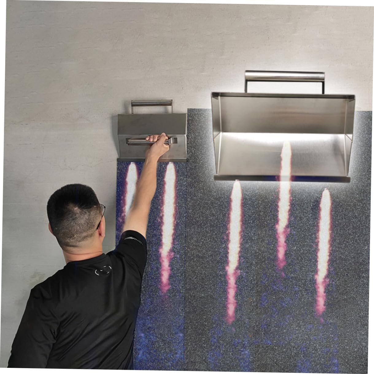 Baluue Truelle à Béton Acier Inoxydable pour Finition Plâtre Outil de Lissage Mural Ergonomique pour Cloison Sèche et Ciment Outil Maçon Multifonction pour Enduit Intérieur