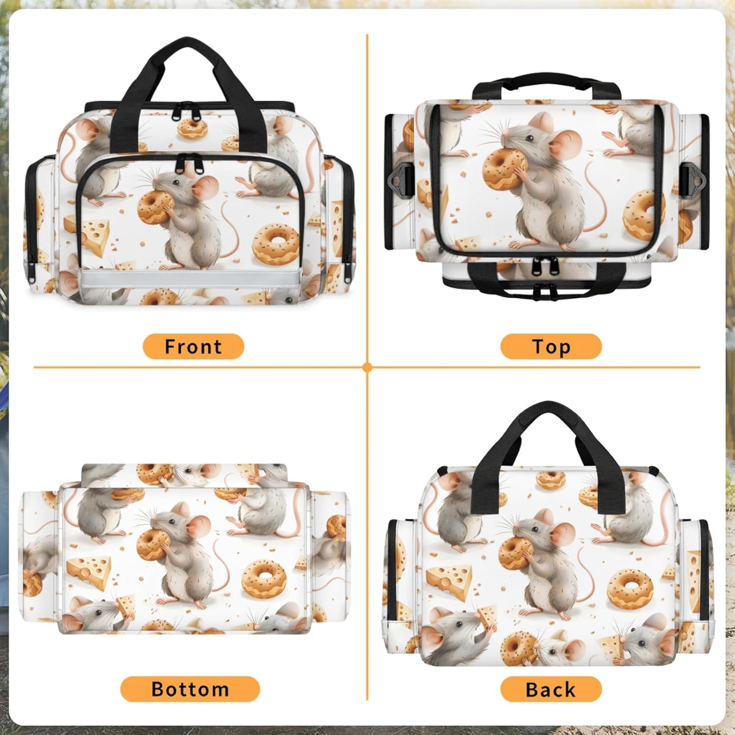 First Aid Bags Empty, Cute Mouse Emergency Bag First Aid Kit Multiple Compartment Kit Carrier On Call Trauma Bag for Paramedics Emergency Medical Supplies Kit