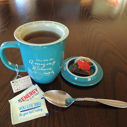 Miniatura 12 de Abbey Gift Amazing Woman - Juego de tazas y posavasos de cerámica, multicolor, "4 1⁄2 x 10 1⁄8 x 1"" (56876T)