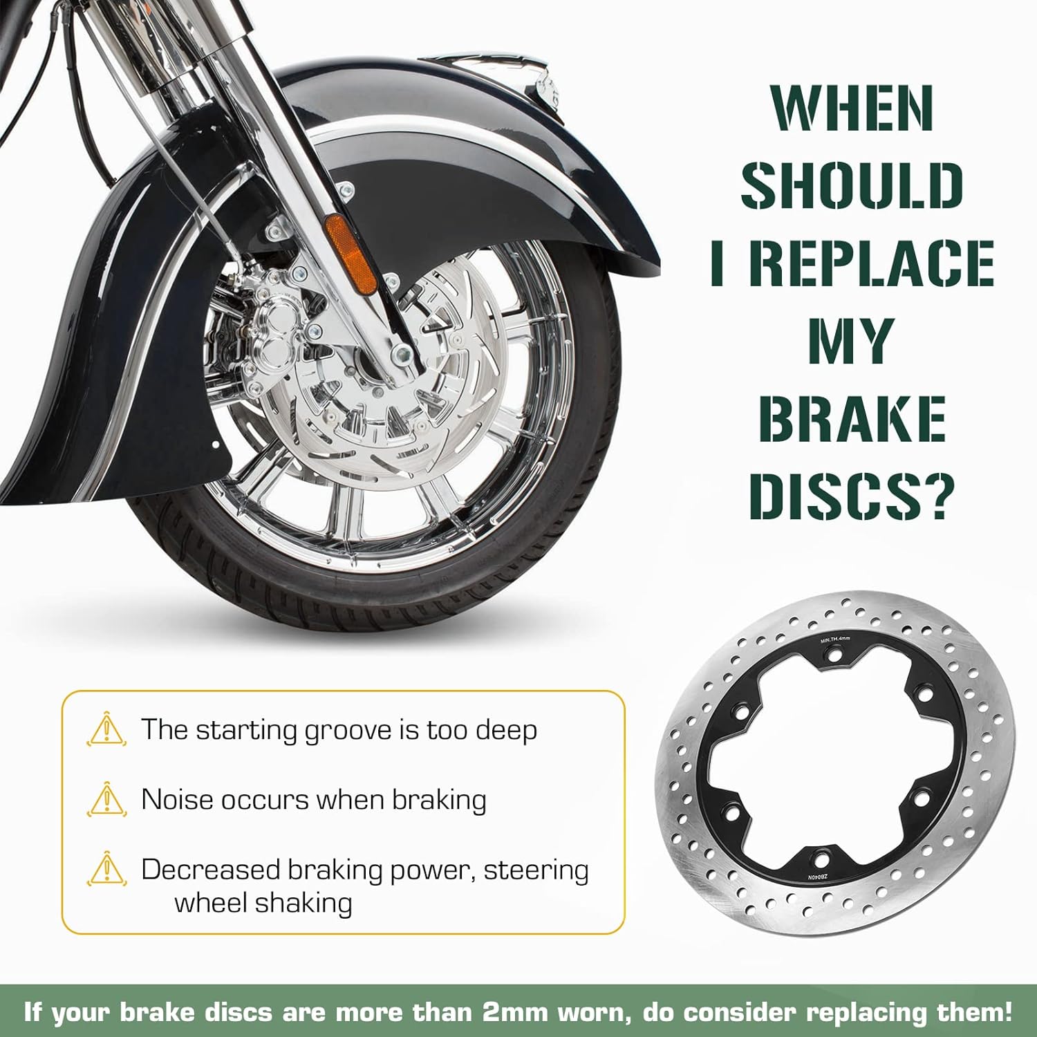Youxmoto Rear Brake Rotors for HONDA Shadow VT 1100 1995-2007; CB 1000 1300 1992-2003; CBR 1000 1986-1992; NT 650 680 700 Deauville Race Track Brake Rotor