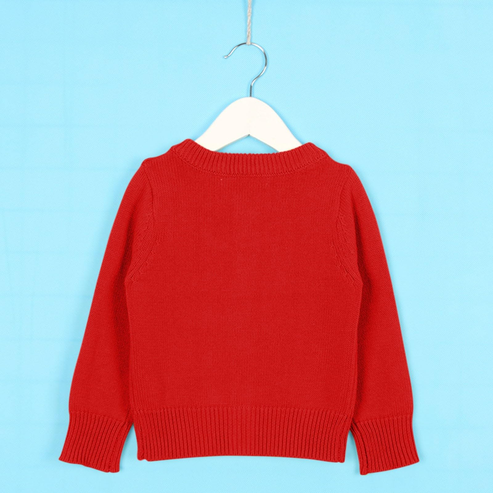 Generisch Mädchen Rundhals Strickcardigan, Unifarbene Knopfstrickjacke | 15+ Farbvarianten zur Auswahl, klassisches Basic Design, vielseitig einsetzbar für Kindergarten und Schule