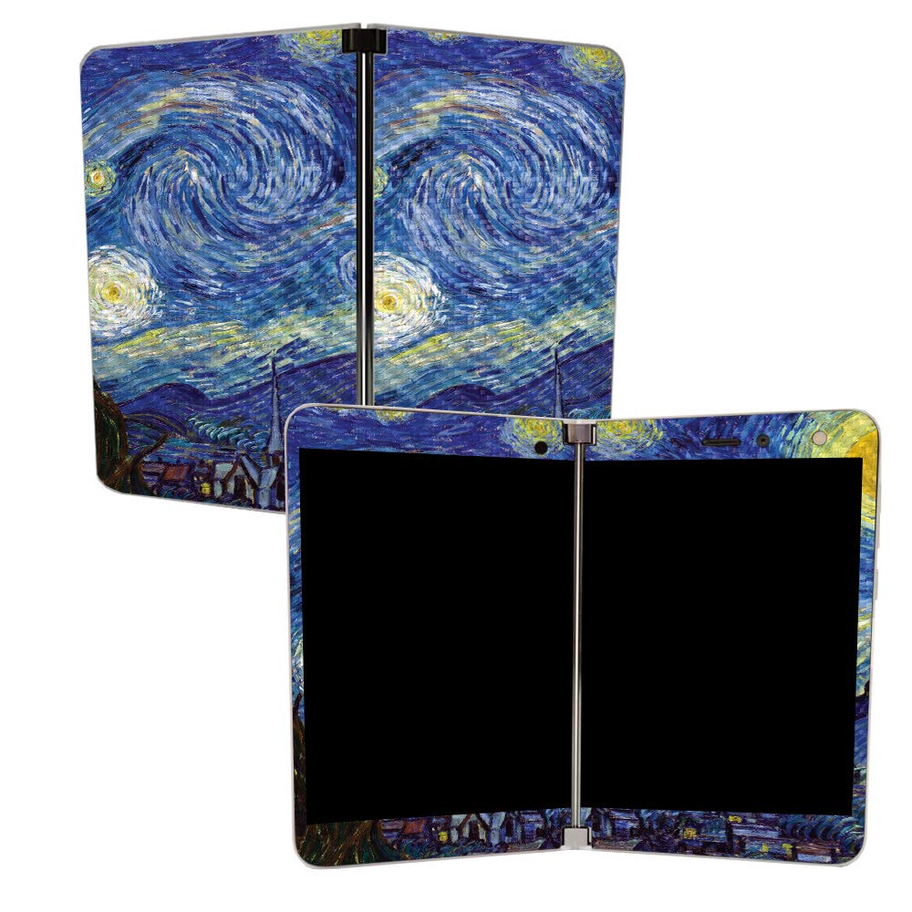 MIGHTY SKINS MightySkins Carbon Fiber Skin for Microsoft Surface Duo - Starry Night | Protective, Durable Textured Carbon Fiber Finish | Easy to Apply, Remove, and Change Styles | Made in The USA