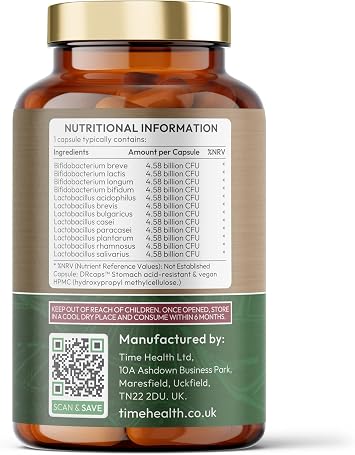 Bio Cultures Complex – 55 Billion CFU – Advanced 12 Strain Probiotic Formula - Digestion, Immunity & Cognitive Support – Vegan Probiotics – UK Made