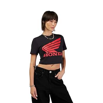 Fox Racing Womens Fox X Honda Baby Tee Black at Amazon