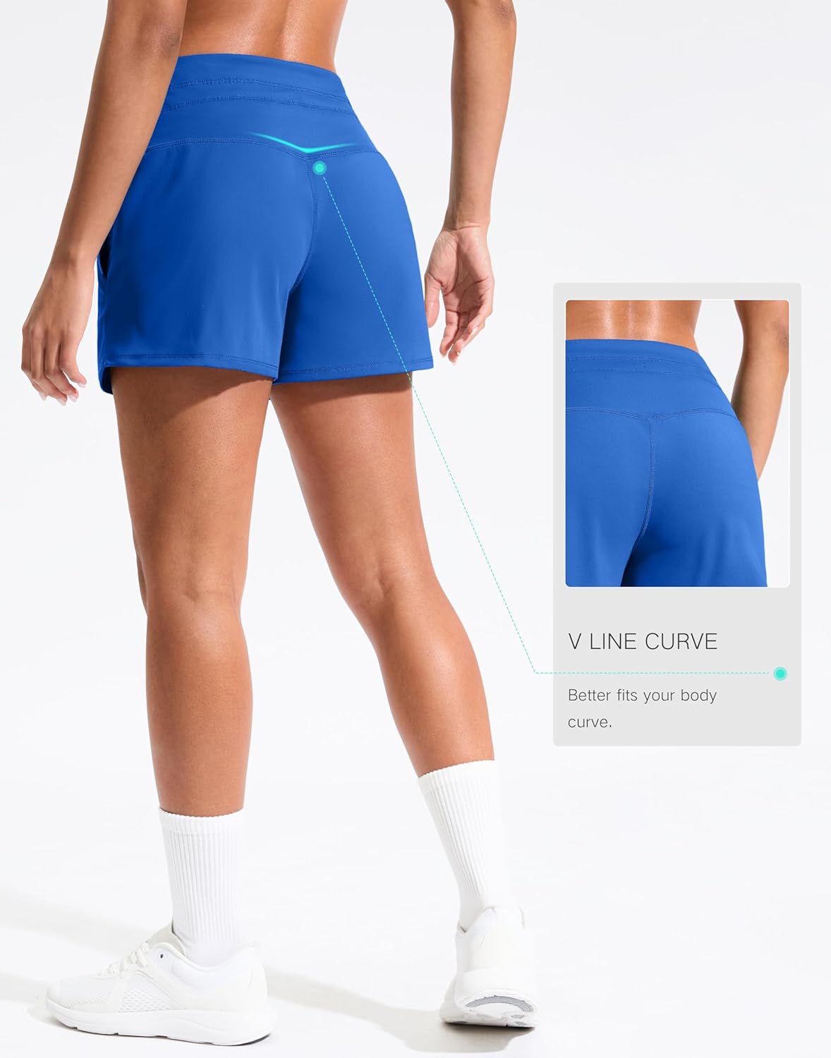 Soothfeel Women's Athletic Running Shorts with Pockets 3.5" Quick Dry High Waisted Workout Active Gym Shorts for Women - Image 3