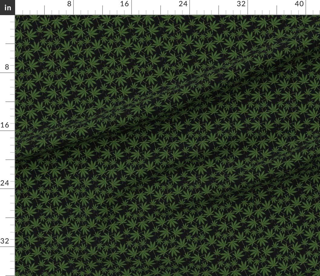 Spoonflower Fabric - Cannabis Leaves Pot Botanical Weed Marijuana 420 Printed on Cotton Poplin Fabric by The Yard - Sewing Shirting Quilting Dresses Apparel Crafts