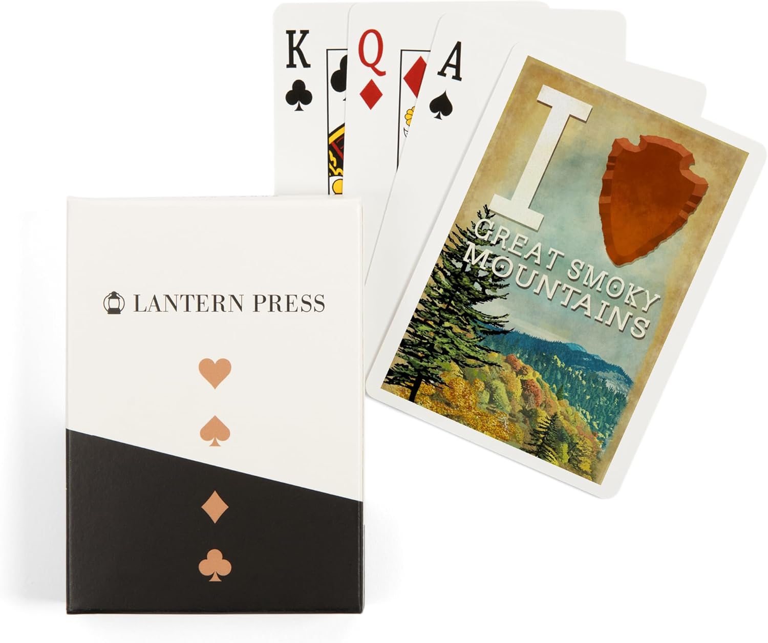 Lantern Press Great Smoky Mountains, Tennessee, I Heart Great Smokey Mountains, 52 Playing Cards for Adults, Poker Size Card Deck